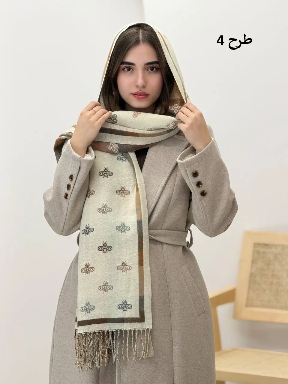 3818-شال پاییزه وارداتی الین